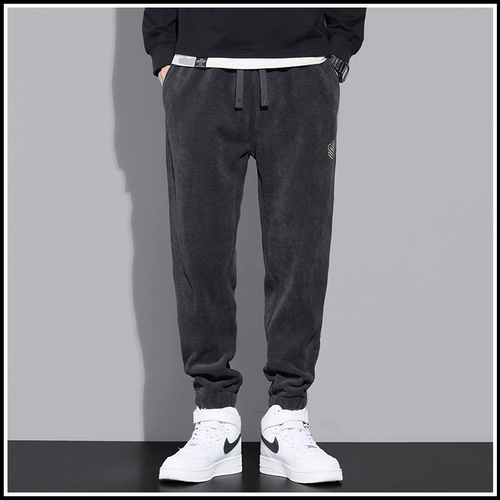 Мужские удерживающие тепло бархатные штаны для отдыха, свободный крой