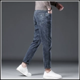 Элитные джинсы, эластичные утепленные штаны, свободный прямой крой