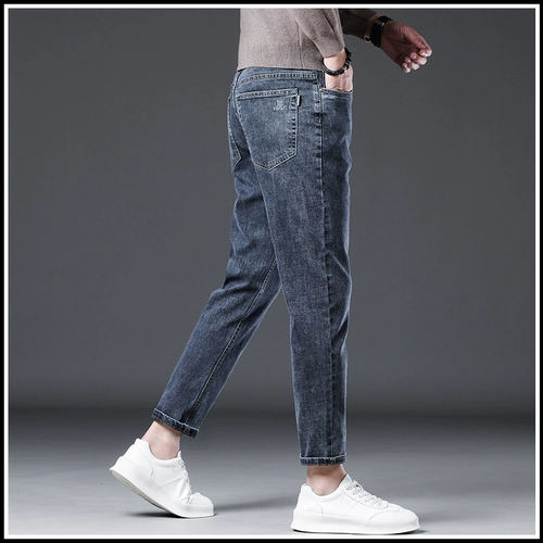 Элитные джинсы, эластичные утепленные штаны, свободный прямой крой