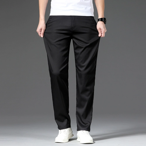 Приталенные повседневные брюки, мужские летние штаны, пиджак классического кроя, свободный прямой крой