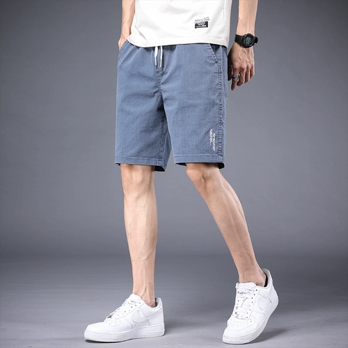 Черные шелковые тонкие эластичные спортивные шорты для отдыха, быстросохнущие пляжные штаны, свободный крой