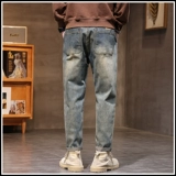 Осенние джинсы для отдыха, летние тонкие штаны, свободный прямой крой, в американском стиле