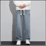 Летние тонкие джинсы, штаны для отдыха, свободный прямой крой, в американском стиле