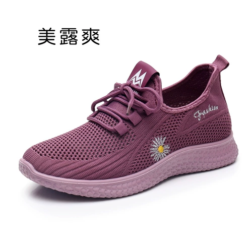 Летние слипоны, спортивная обувь, туфли для матери, обувь для ходьбы для отдыха, мягкая подошва