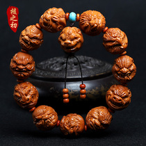 Olive stone bracelet 2 0 large seeds twelve zodiac evil monk bracelet hand-carved evil monk Buddha core carvings for men
