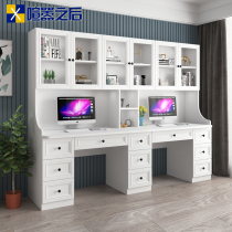 Modern simple double desktop computer desk home Assembly student writing desk desk desk