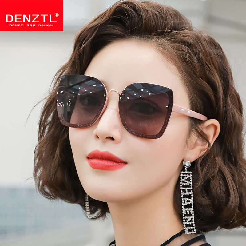 New women's large frame polarized sunglasses sunscreen round face thin fashion elegant anti-UV sunglasses female ins
