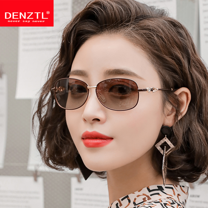 Small frame glasses driving sunglasses Women anti UV elegant retro nets Red Street Lady Polarized small face sunglasses