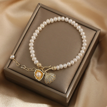 Shell natural fresh water rice grain fine pearl bracelet female Korean simple personality 18K crystal light luxury niche hand decoration
