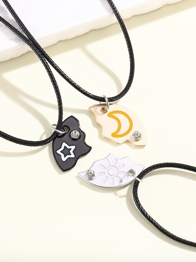 Cute Star, Moon, Sun, Best Friends, Student, Girlfriends, Diamond-Encrusted Necklace, Versatile, High-Value Friendship Token