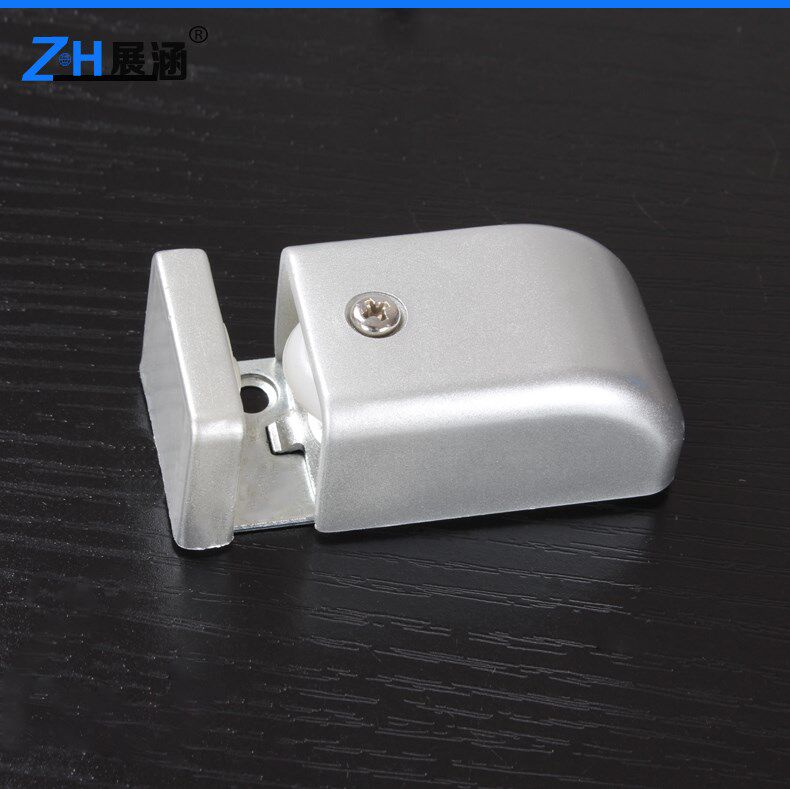 Glass sliding door swing stop limiter Sliding door lower positioner Automatic induction door adjustable wheel stop