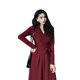 High-end light luxury celebrity slimming long skirt women's autumn and winter French retro design sense age-reducing long-sleeved red dress