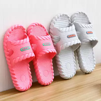 Household indoor bathroom slippers female summer non-slip men's home plastic thick bottom bath slippers couple cool slippers