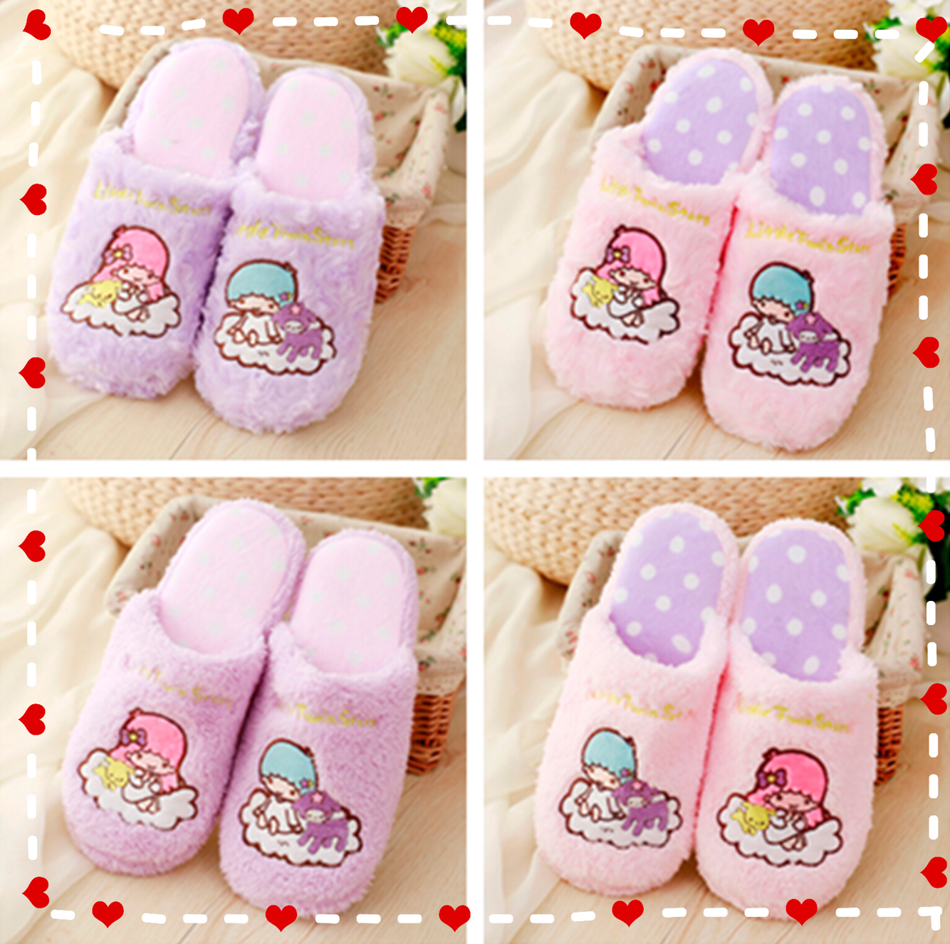 Cute Cartoon Double Neutron Stars Cotton Slippers Women Thick Bottom Autumn Winter Residence Home Han Edition Indoor Winter Sweater Slippers