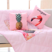 Creative Girl sweetheart pillow Net red flamingo living room sofa cushion velvet multifunctional pillow quilt dual use