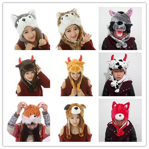 Big Bad Wolf cartoon animal hat puppy Fox cow's toddler performance props game headgear