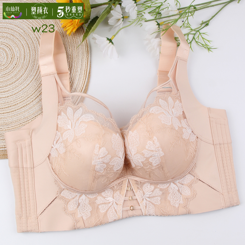 Xiaoxianto Bra W23 Adjustable Breast-Retracting Anti-Sagging C Cup Thin Big Breasts Showing Small Sexy Intimates