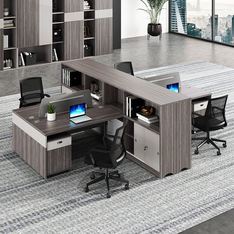 Desk Chair Combo Finance Desk Brief Modern Six 4 6 4 staff office furniture employee screens