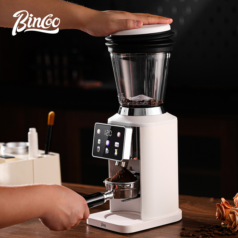 Bincoo Electric Coffee Grinder, Timed and Quantitative Coffee Machine, Stainless Steel Cone Knife, Household Coffee Powder Grinder