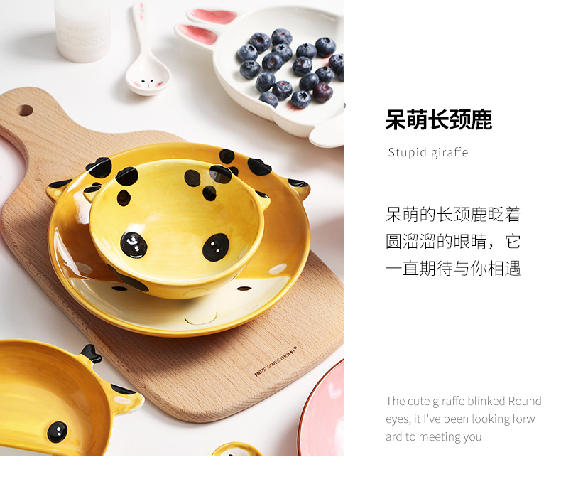 Web celebrity creative lovely ceramic tableware cartoon children points tray was baby home plate nice dishes for dinner