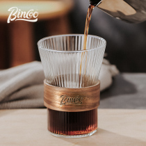bincoo Japanese-style vertical pattern glass coffee cup set cup household living room high-value transparent design sense