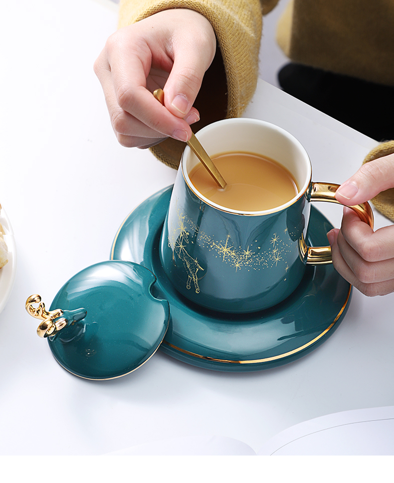 Nordic small key-2 luxury European - style household light delicate coffee cup key-2 luxury high - grade ceramic English afternoon tea tea set