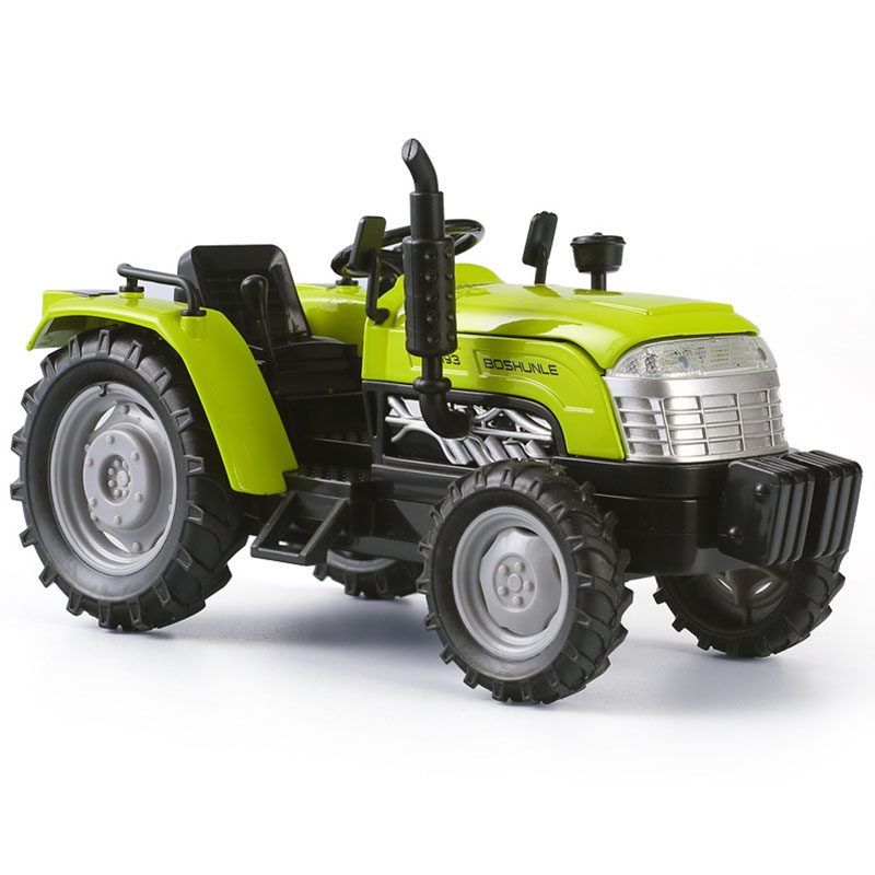 Alloy tractor toy children's simulation farmer car model sound and light pull back tractor head farm agricultural vehicle