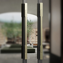 Modern simple glass door handle push-pull solid wood door handle villa hotel club box antique copper handrail