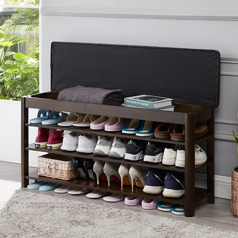 Natural blessing shoe cabinet home door can sit and change shoe stool solid wood Nordic multi-functional storage cabinet home simple shoe rack