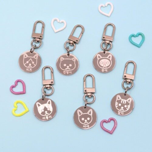 South Korea Dalbam Picnic Pet Dog Anti - drop Metal Dog Head Poker Name Call Customized Pending Pending