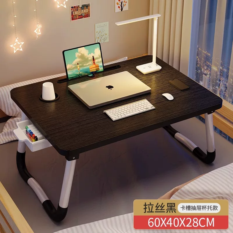 Small bed table foldable dormitory computer desk home bedroom bay window desk student dormitory lazy study desk