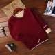 Cộng với áo len nhung dày nam cổ chữ V Slim quần áo ấm mùa đông chạm đáy áo sơ mi nam cotton áo len dày
