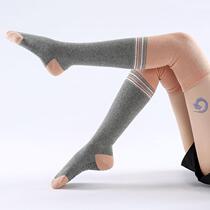 Pilates non-slip round head winter yoga socks long tube sports socks knee cotton warm non-slip dance socks