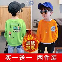 Handsome boys clothes foreign-style bombing street boys clothes tide childrens fashion Korean spring new print round neck loose