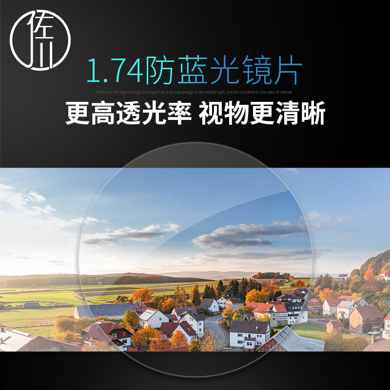 Sagawa 1 74 anti-blue light lens myopia ultra-thin aspherical lens Anti-blue light lens High myopia eyeglass lens