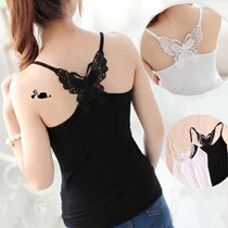 With a suit a base shirt a sunscreen a shoulder a female butterfly a beautiful back a camisole a slim student