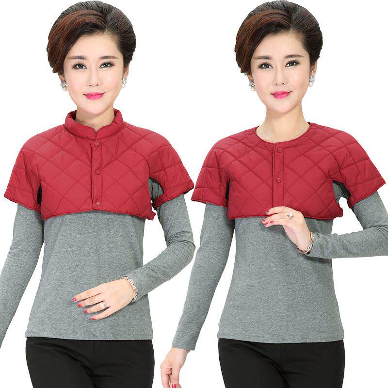 Sleeve Neck Cone Shoulder Air Half Body Jacket Cotton Padded Jacket Protection Baby Down Protection Shoulder Cervical Spine Shoulder Cape Look Good Winter Dress
