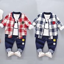 Brother outfit childrens autumn 2-person twin boy outfit trend baby clothes set One year old year old gift cartoon