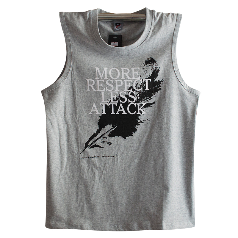 Mùa hè nam cotton vest lỏng từ dưới áo sơ mi nhỏ thủy triều ngắn tay áo sơ mi lớn kích thước mồ hôi vest ao thể thao
