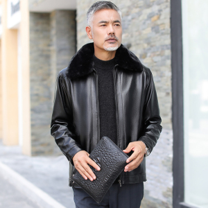 巧恰-冬季中老年皮衣外套