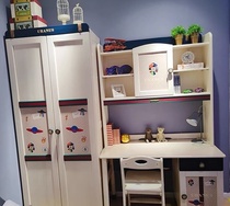 Songbao Kingdom childrens furniture all solid wood interstellar exploration boy writing desk computer table two or three door wardrobe