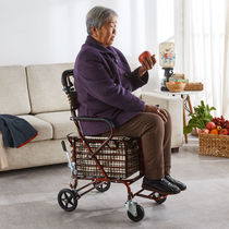 The elderly trolley can sit comfortably folded reinforced and four wheels can be pushed to help the disabled.