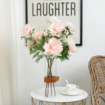 Simulation peony flower single 3 Head simple Chinese fake flower Xixi home decoration decoration vase flower arrangement flower art