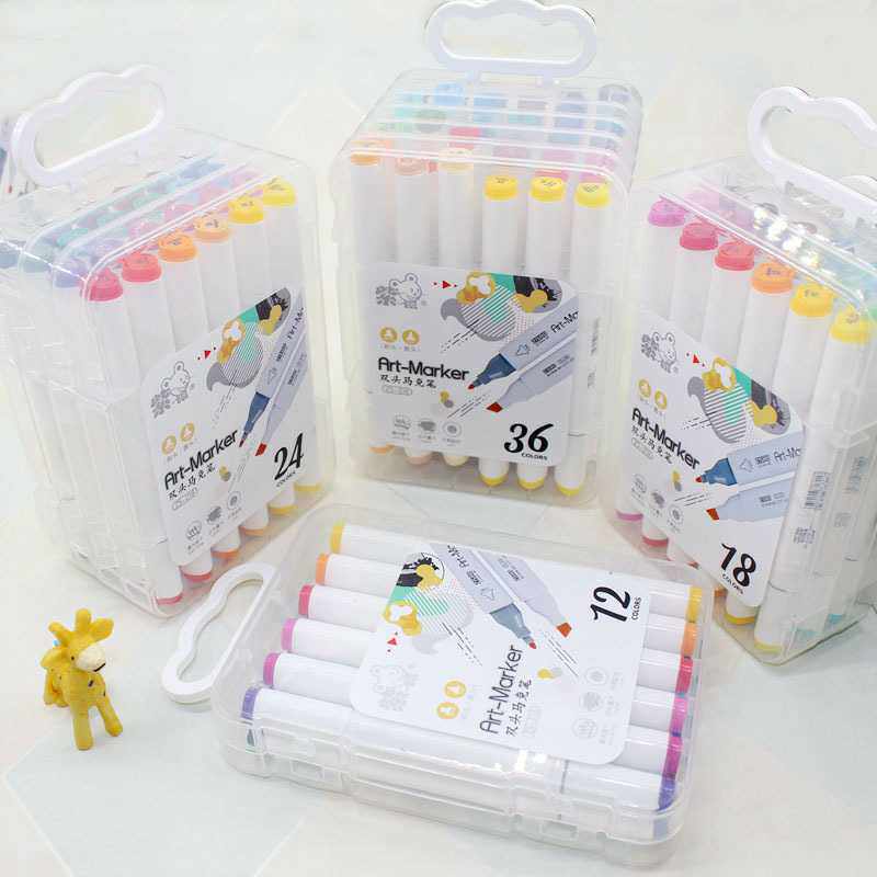 Purple rat 12182436 color portable double-headed microphone pen round head oblique head watercolor painting pen 218 water-based pen