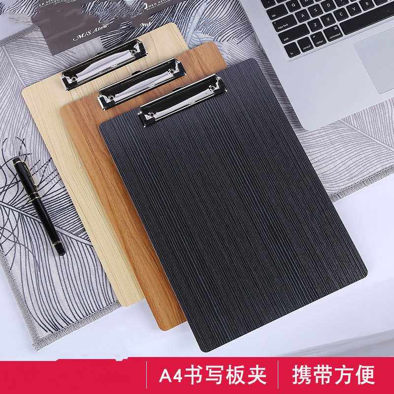 A4 Writing Board Clip Office Folder Board Writing Board Clip Office Supplies Wooden Folder Multicolored