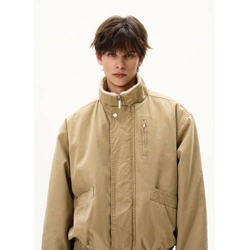 MaxDstr Bane Style Bomber Workwear Stand Complar Cotton Jacte