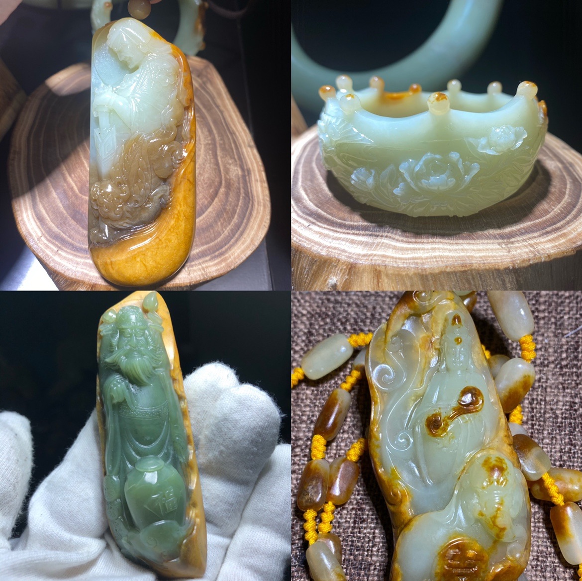 Xiu Yan Jade Live River Grinding Out Wood Yellow White 108 Bracelet Guanyin Pig Dragon Buddha Pearl Section Woods Handmade Leopard Leopard