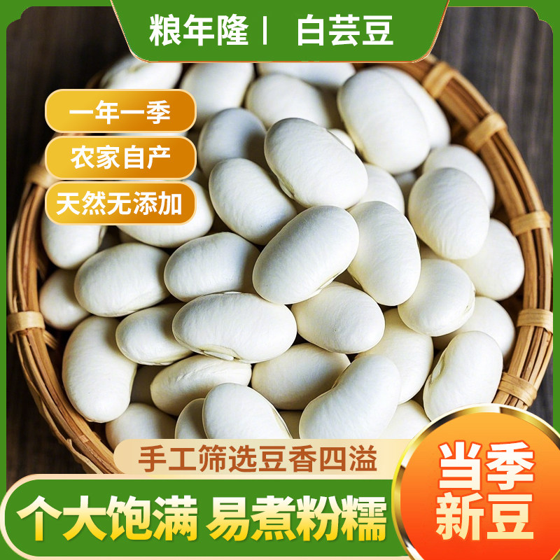 新大白芸豆5斤大芸豆新鮮大白豆雪豆大豆豆子五穀雜糧煲湯粉糯
