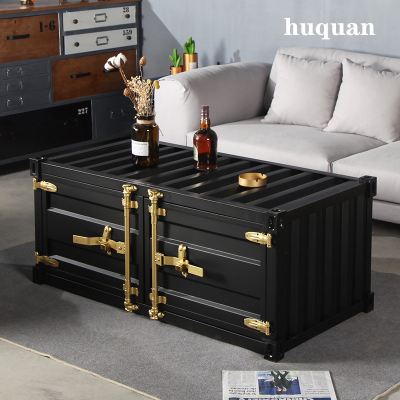 Iron Art LOFT Industrial Wind Furniture Container Tea Table Rectangular Small Family Style Personality Creative Retro Lockers