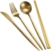 Golden Fork Spoon Set Steak Dao Fork Chopsticks Spoon Four-dao Fork Fork Bộ thực phẩm phương Tây Bộ dao kéo - Đồ ăn tối